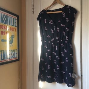 Madewell navy dress with flowers size 10